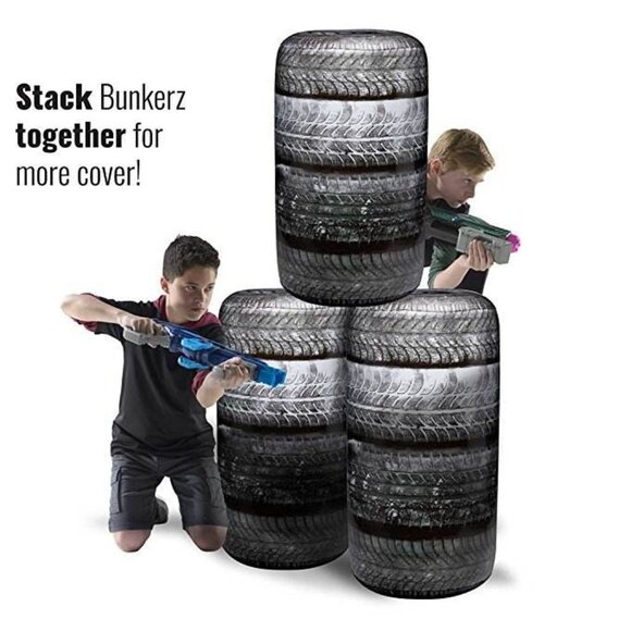 Inflatable Battle Shield Tire Stack For Ages 8+ - Picture 4 of 7